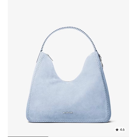 Michael Kors Handbags - Michael Kors Nayla Medium Hobo Bag Pale Ocean Blue Suede Leather Whipstitch NEW